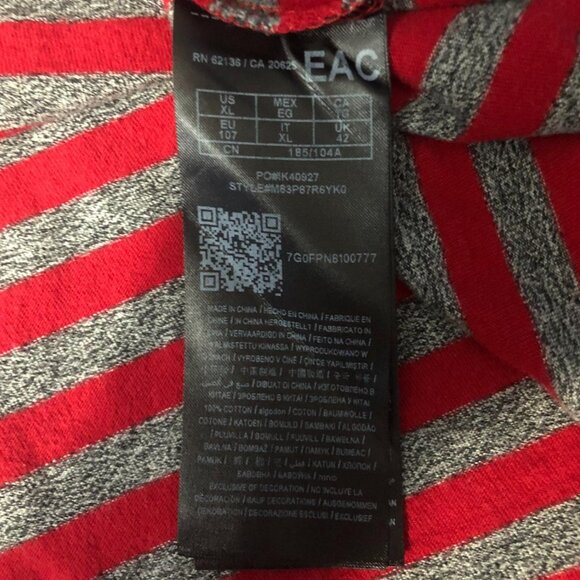 GUESS Los Angeles (Size XL) Grey & Red Stripes T-Shirt - Picture 5 of 5